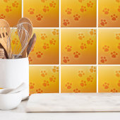 Schattigee Paw Print Dierlijke Tracks Tegeltje