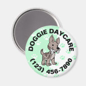 Schattigee Paw Print Doggie Daycare Magneet (Voorkant / Achterkant)