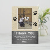 Schattigee Paw Print Krijtbord Verjaardagsfoto Dan Kaart (Staand voorkant)
