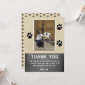 Schattigee Paw Print Krijtbord Verjaardagsfoto Dan Kaart (Voorkant / Achterkant in situ)