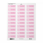 Schattigee paw print met hart roze retouradres etiket (Full Sheet)