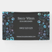 Schattigee Paw Print Pattern Pet Groomer Business  Spandoek (Horizontaal)
