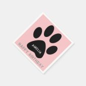 Schattigee Paw Print Roze Girly Verjaardagsfeestje Servet (Hoek)