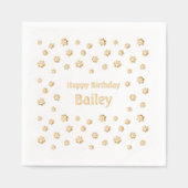 Schattigee Paw Prints Custom Pet Verjaardagsfeest Folie Servetten (Voorkant)