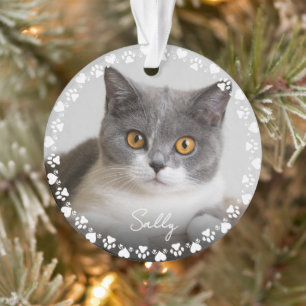 Schattigee Paw Prints en Harten Lijst Custom Pet F Ornament