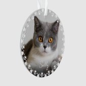 Schattigee Paw Prints en Harten Lijst Custom Pet F Ornament (voorkant)