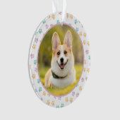 Schattigee Paw Prints Ronde Lijst Custom Pet Foto Ornament (voorkant)