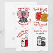 Schattigee PB&J Cut & Share Kinder Valentijnsdag K Kaart (Voorkant / Achterkant)