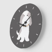 Schattigee PBGV Grijs en Witte Cartoon Pet Dog Grote Klok (Hoek)