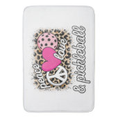 Schattigee Peace Love Pickleball speler Funny Pick Badmat (Voorkant Verticaal)