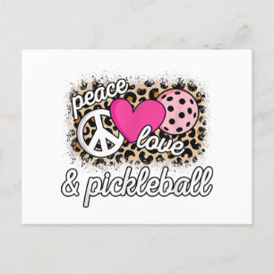 Schattigee Peace Love Pickleball speler Funny Pick Briefkaart