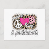 Schattigee Peace Love Pickleball speler Funny Pick Briefkaart (Voorkant)