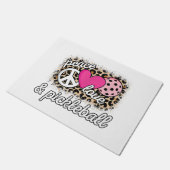 Schattigee Peace Love Pickleball speler Funny Pick Deurmat (Schuin)