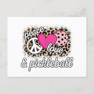 Schattigee Peace Love Pickleball speler Funny Pick Feestdagenkaart