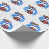 Schattigee Peace Robin inpakpapier op wit (Hoek)