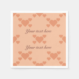 Schattigee Peach Hearts en Tekst om uw bericht te  Servet