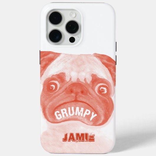 Schattigee Peachy Grumpy Puggy Case-Mate iPhone Case (Achterkant)