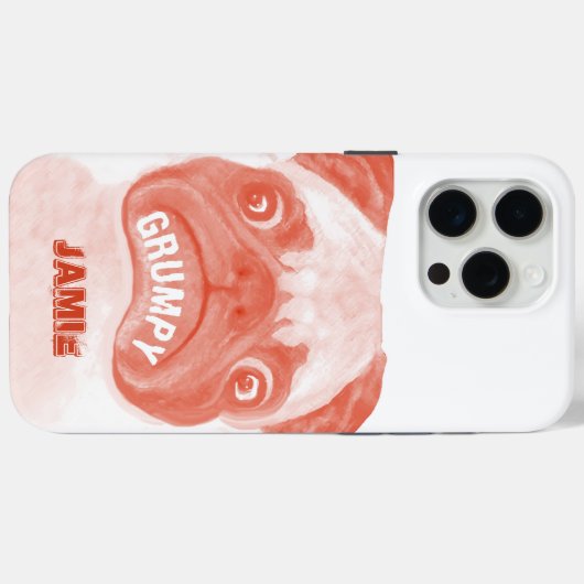 Schattigee Peachy Grumpy Puggy Case-Mate iPhone Case (Achterkant (horizontaal))