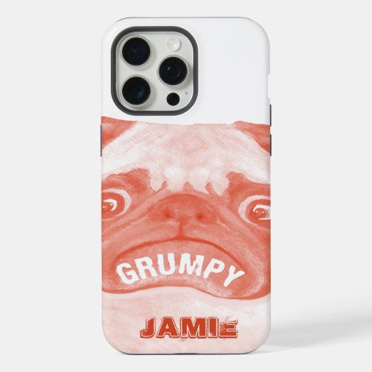 Schattigee Peachy Grumpy Puggy iPhone Hoesje (Achterkant)