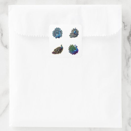 Schattigee Peacock 4 Pack Stickers (Tas)