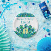 Schattigee Peacock gepersonaliseerde partij Borden Papieren Bordje (Feest)