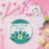 Schattigee Peacock gepersonaliseerde partij Borden Papieren Bordje (Feest)