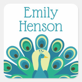 Schattigee Peacock gepersonaliseerde Stickers