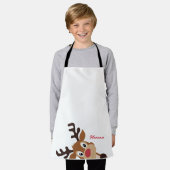 Schattigee Peaking Reindeer Custom Schort (Gedragen)
