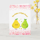 Schattigee Pear Pun Funny Couple Jubileum Kaart (Gele Bloem)