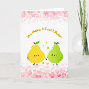 Schattigee Pear Pun Funny Couple Jubileum Kaart