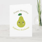 Schattigee Pear Verjaardag Kaart (Voorkant)