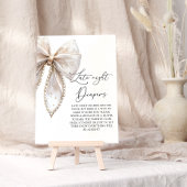 Schattigee Pearl Bow Late Night Luiers Baby shower Poster