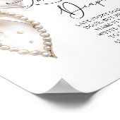 Schattigee Pearl Bow Late Night Luiers Baby shower Poster (Hoek)