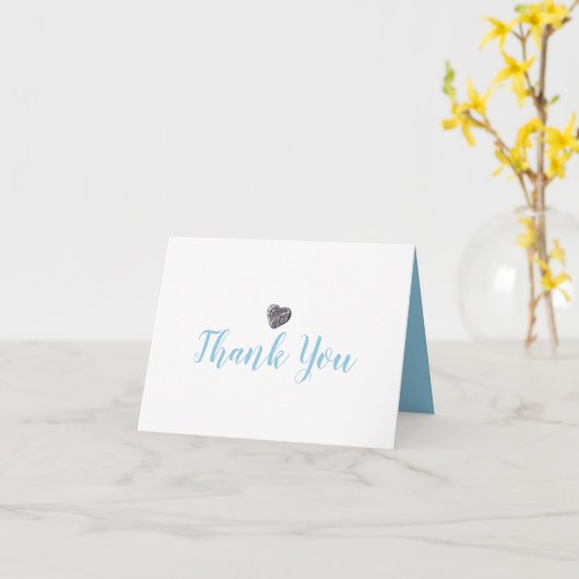 Schattigee Pebble Heart Dank u Kaart (Gele Bloem)