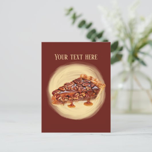 Schattigee pecanpastei Bericht toevoegen Briefkaart (Staand voorkant)