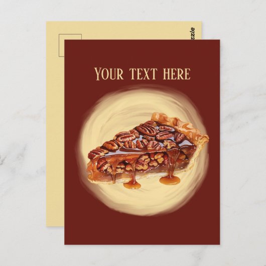 Schattigee pecanpastei Bericht toevoegen Briefkaart (Voorkant / Achterkant)