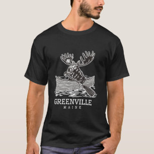 Schattigee peddelende eland in Greenville Maine ka T-shirt