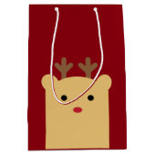 Schattigee Peekaboo Rendier Holiday Gift Bag Medium Cadeauzakje (Voorkant)