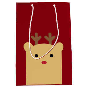 Schattigee Peekaboo Rendier Holiday Gift Bag Medium Cadeauzakje