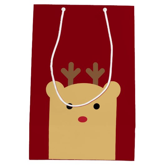 Schattigee Peekaboo Rendier Holiday Gift Bag Medium Cadeauzakje (Achterkant)
