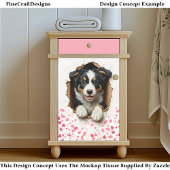 Schattigee Peeking Border Collie Dog Puppy CN7 Dec Tissuepapier