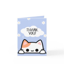 Schattigee Peeking Cat Dank u kaart