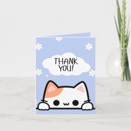 Schattigee Peeking Cat Dank u kaart