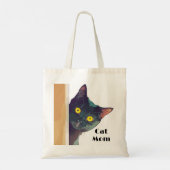 Schattigee Peeking Cat Design Canvas tas (Achterkant)