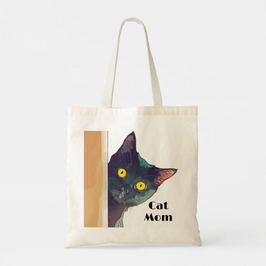 Schattigee Peeking Cat Design Canvas tas (Achterkant)