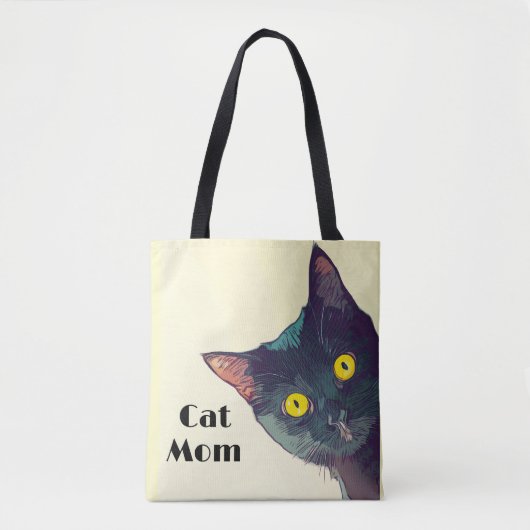 Schattigee Peeking Cat Design Canvas tas (Voorkant)