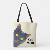 Schattigee Peeking Cat Design Canvas tas (Achterkant)