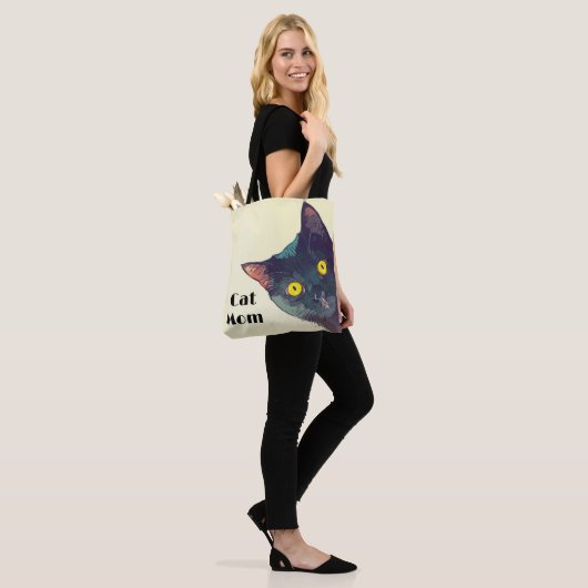 Schattigee Peeking Cat Design Canvas tas (Op model)