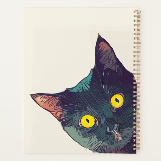 Schattigee Peeking Cat Design Planner/Organizer Planner (Achterkant)