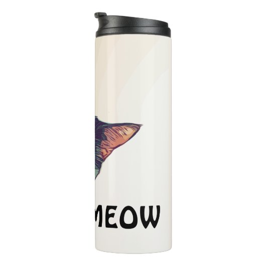 Schattigee Peeking Cat Design Thermische Tumbler Thermosbeker (Geroteerd rechts)